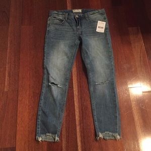 Free people pretty mid stone jeans cropped